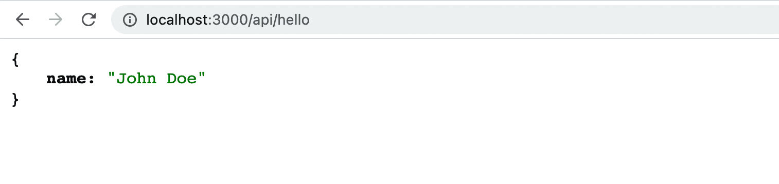 JSON response from Next.js API