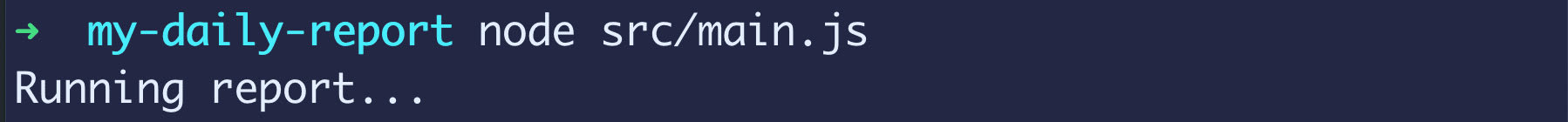 Terminal show console log of running report