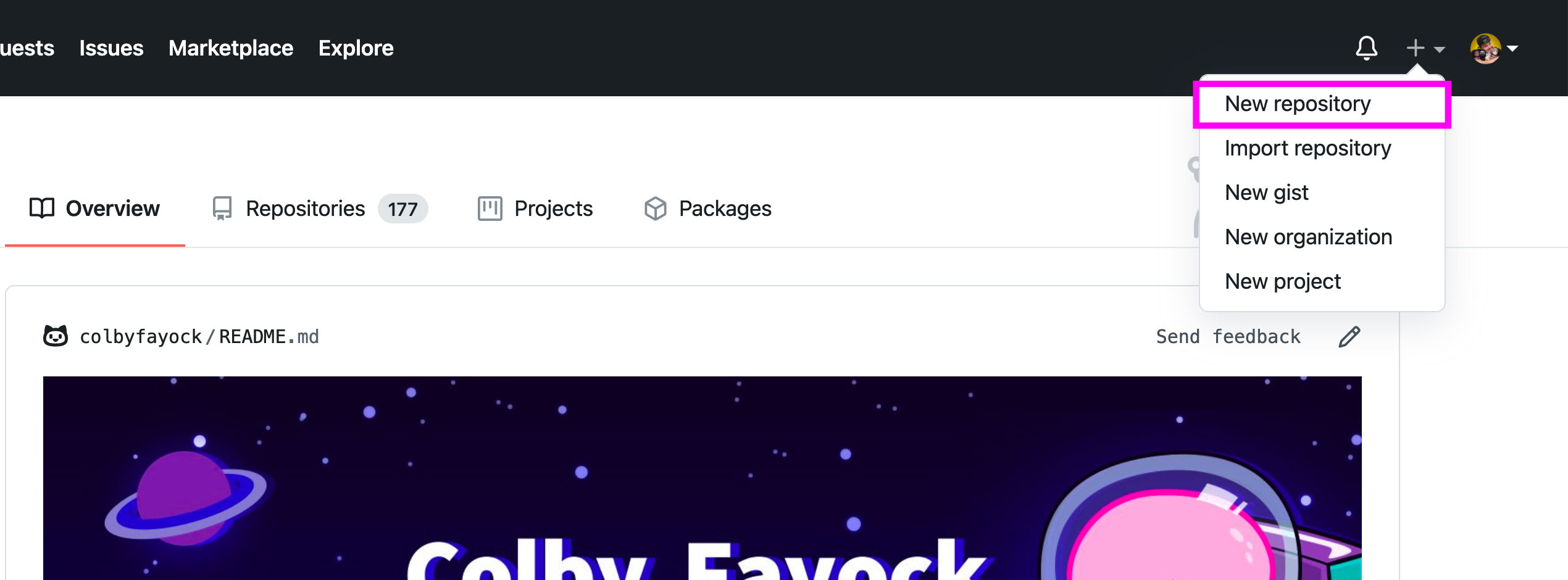 Creating a new repository in GitHub