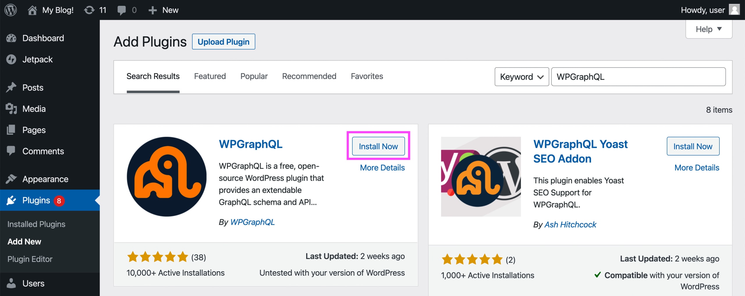 WPGraphQL Plugin in WordPress