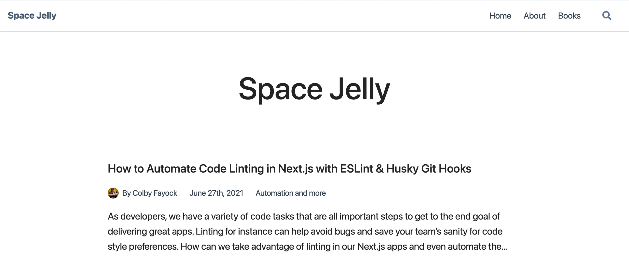 Next.js WordPress Starter using spacejelly.dev as content