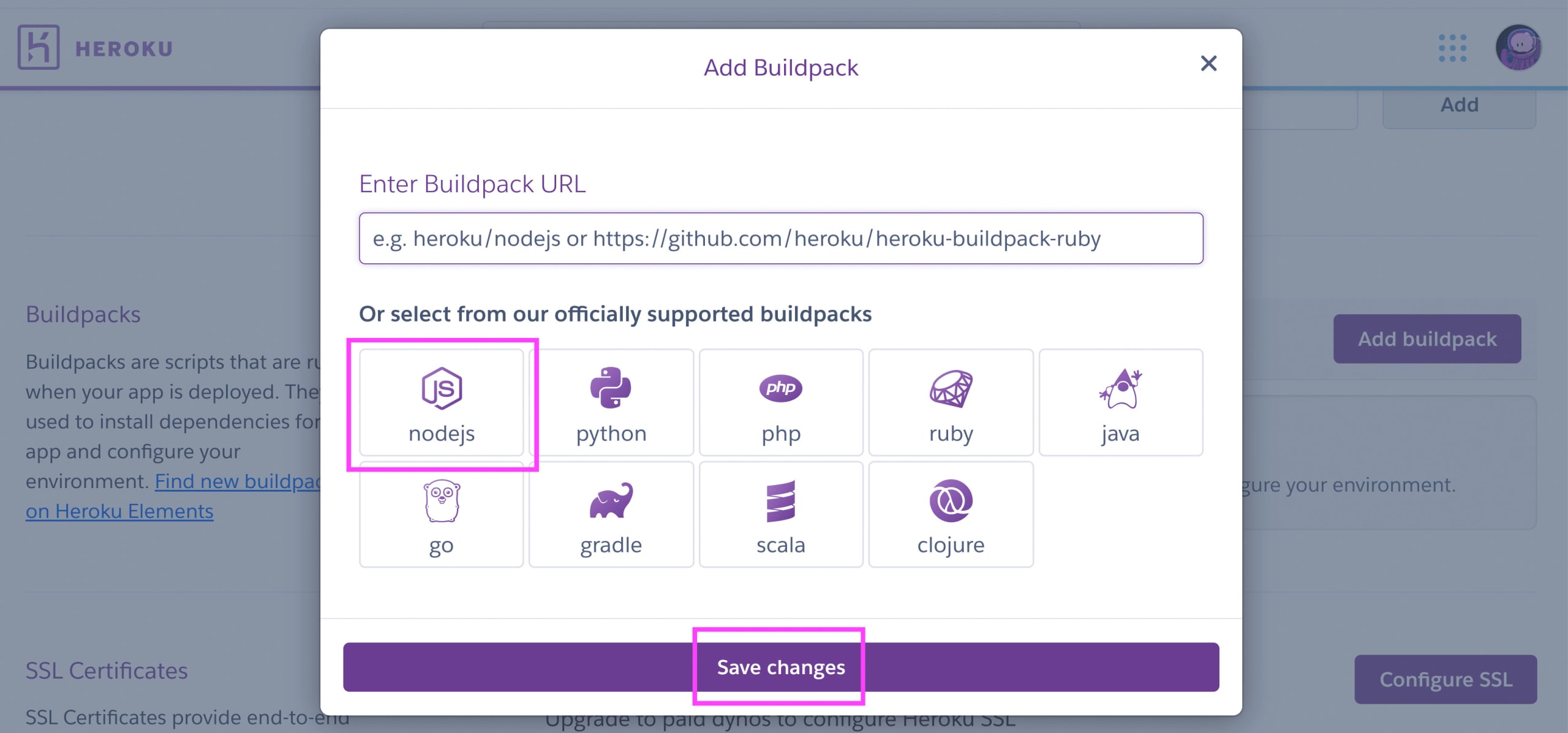 Heroku node.js Buildpack