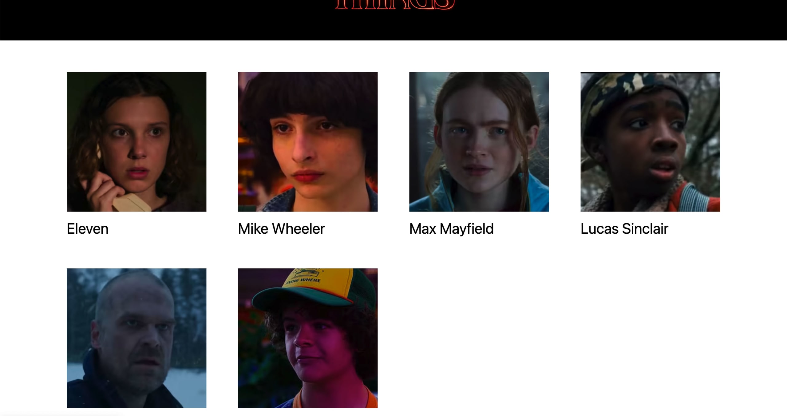 Character images cropped to the character's face