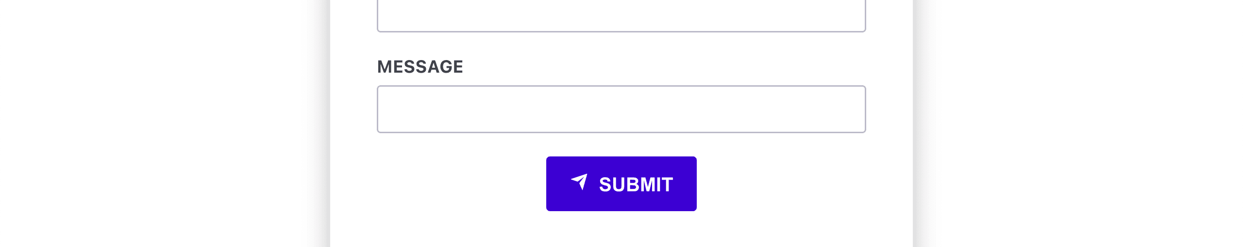 Submit button with paper airplane icon in front of submit