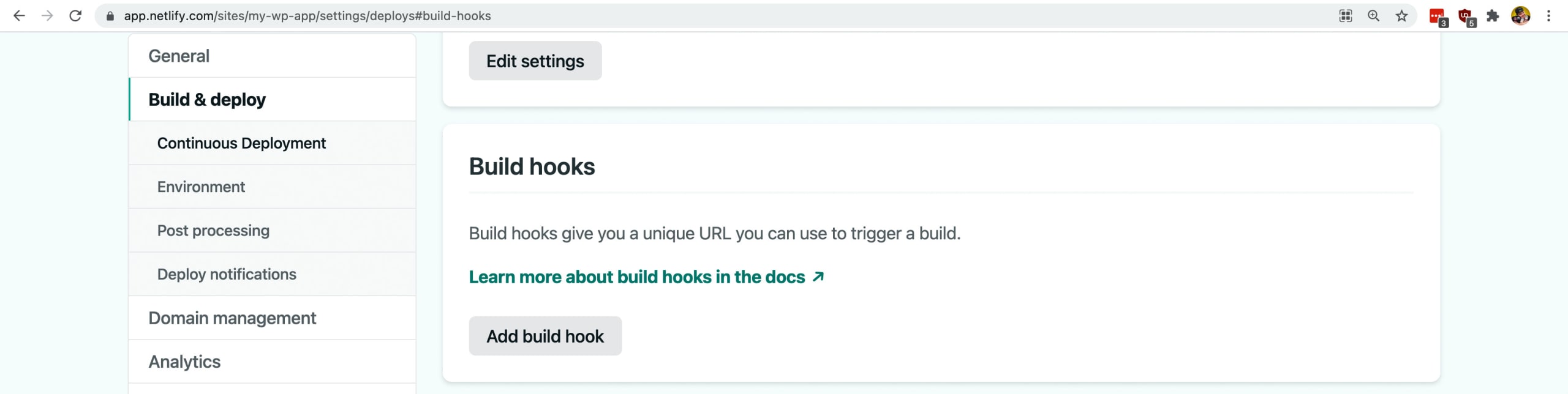Build Hooks in Netlify