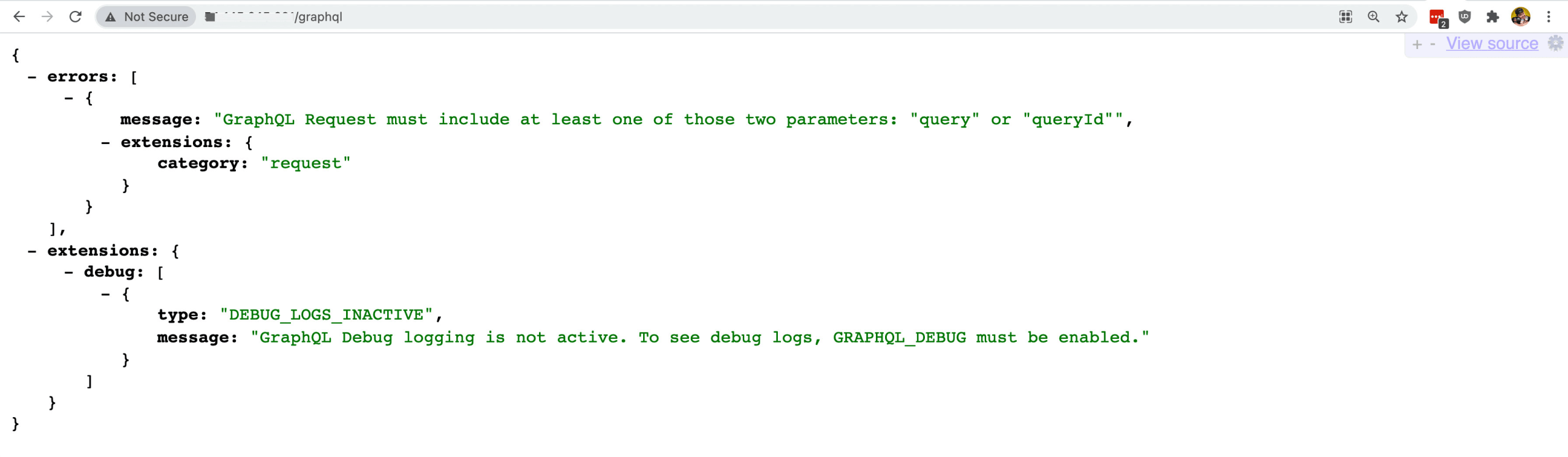 GraphQL error