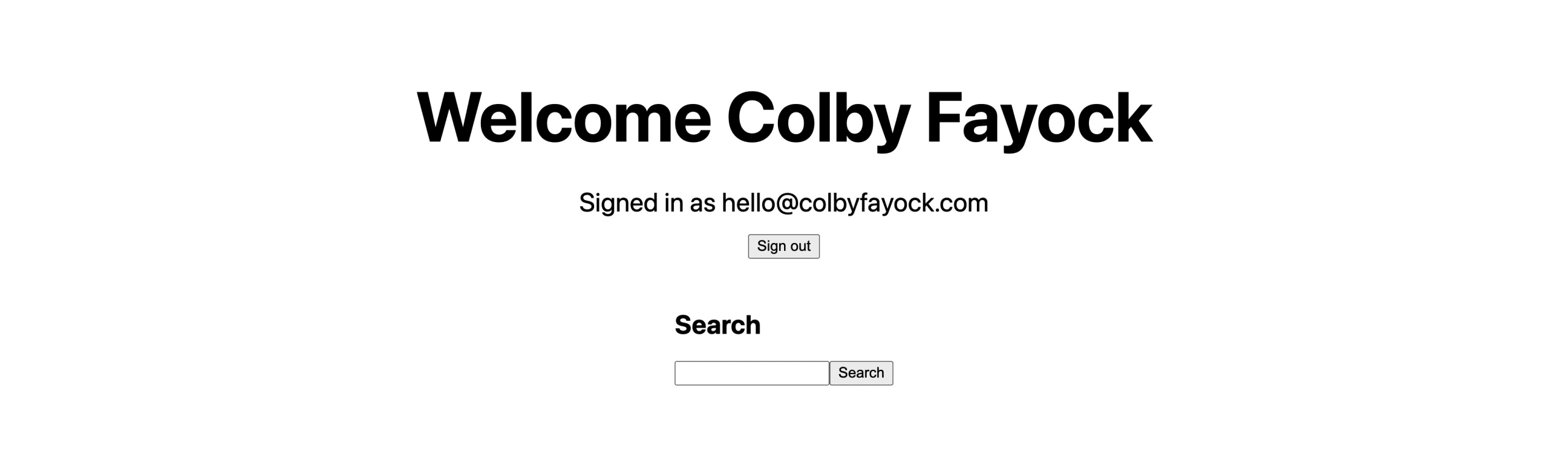App with search form
