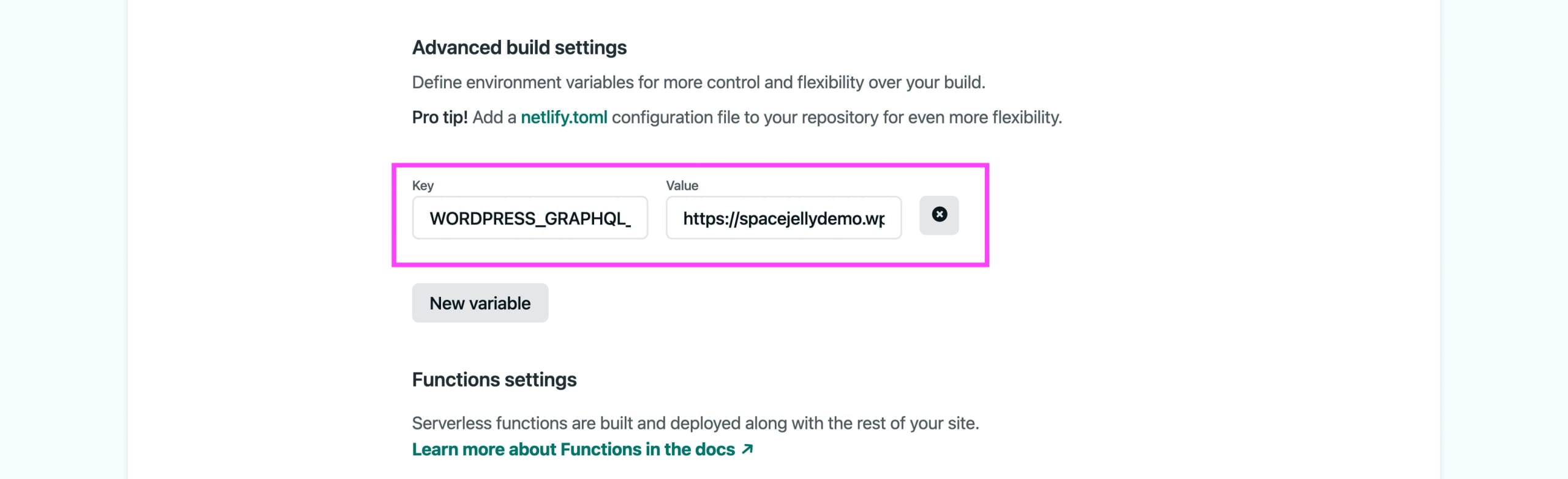 WORDPRESS_GRAPHQL_ENDPOINT environment variable in Netlify build
