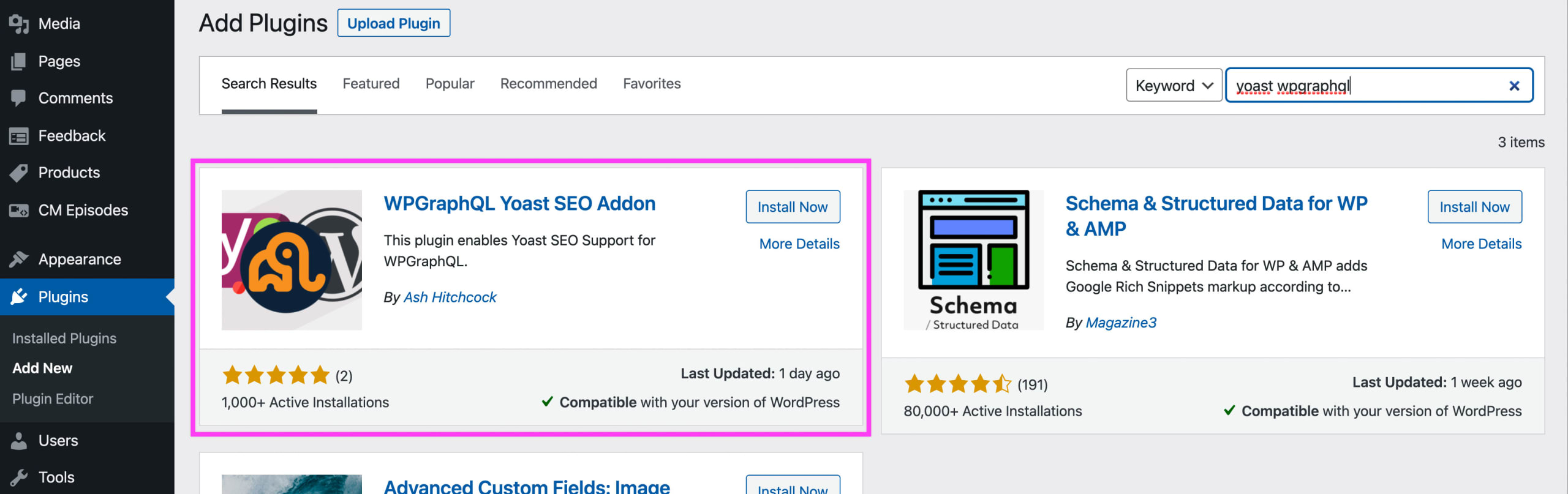 WPGraphQL Yoast SEO Addon plugin in WordPress