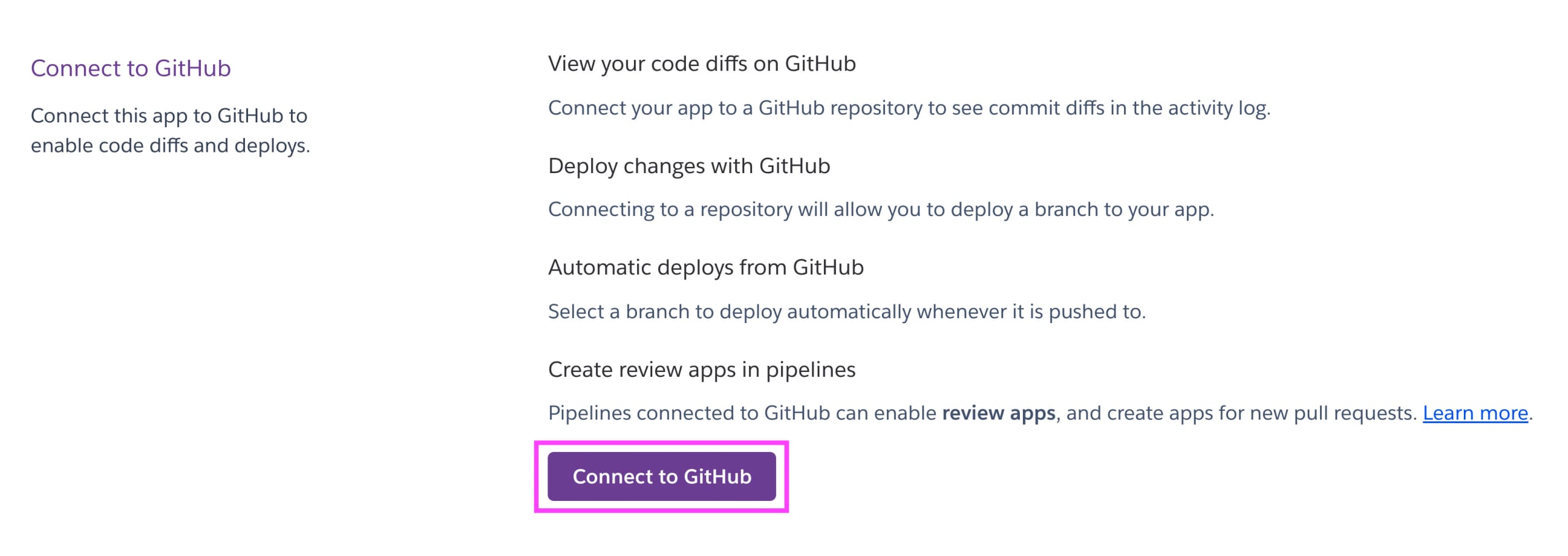 Connect Heroku to GitHub