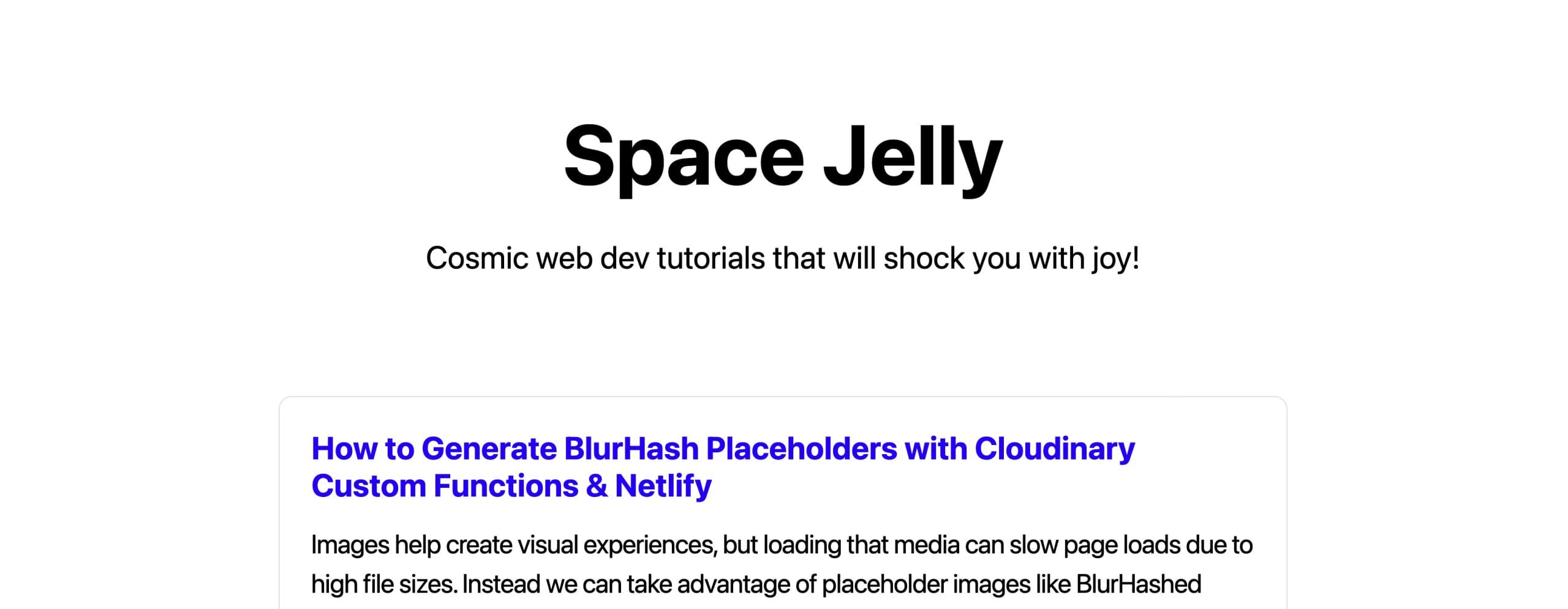 New Next.js app showing spacejelly.dev from headless WordPress source