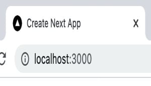 Browser tab showing Next.js default favicon