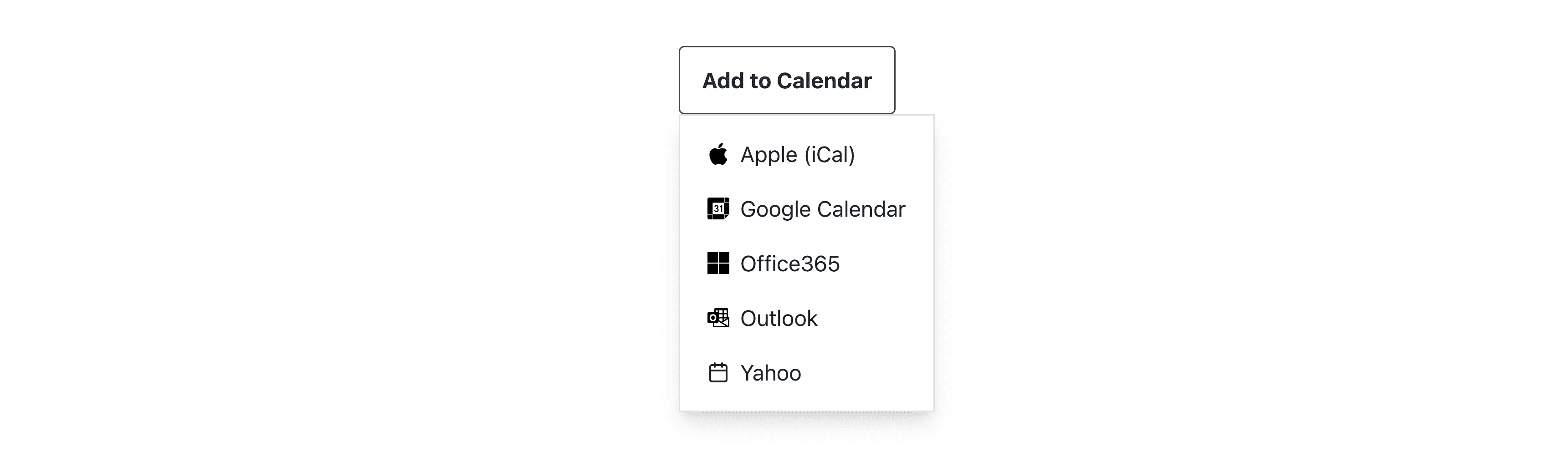 Add to Calendar links with recognizable icons