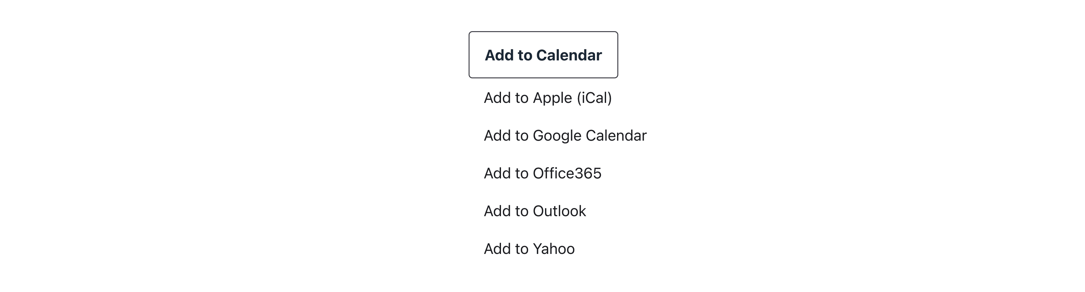 Add to Calendar with menu open