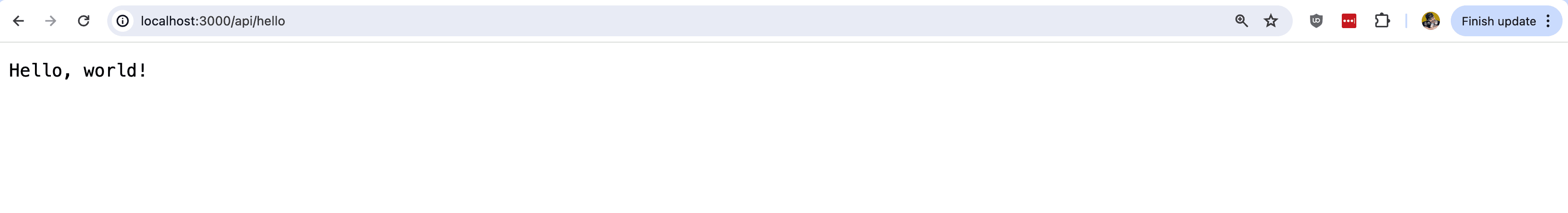 "Hello, world" API endpoint