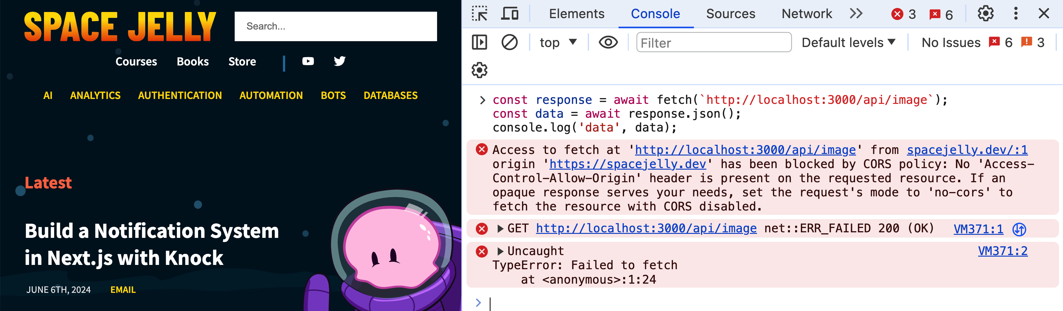 CORS preventing API request