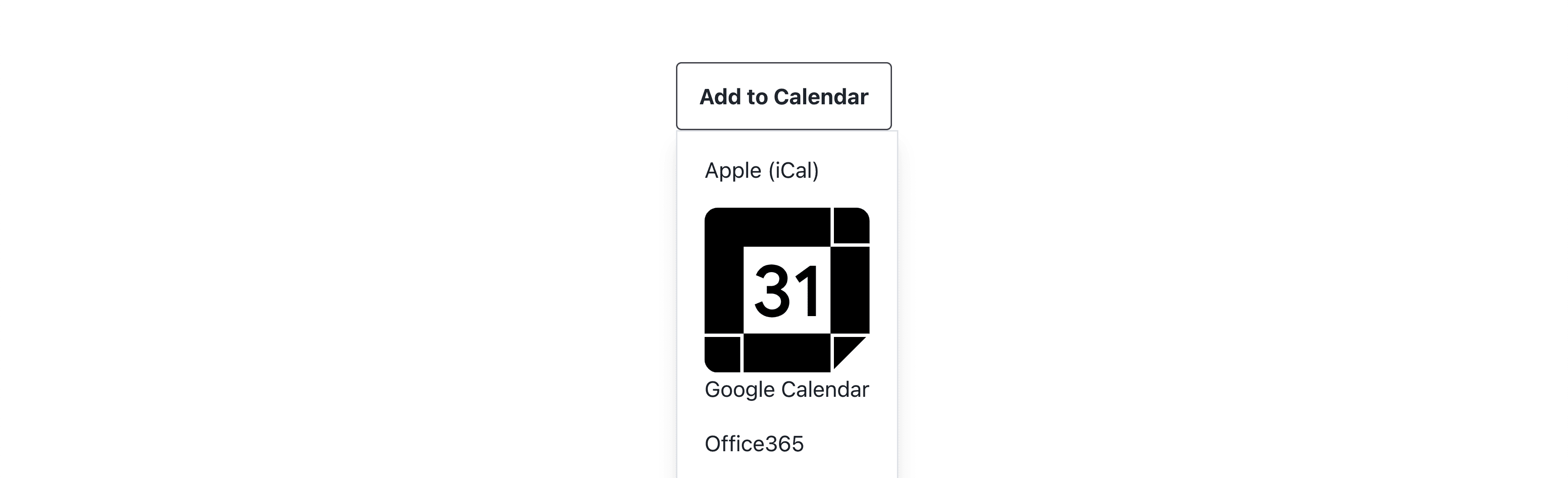 Huge Google Calendar logo next to link