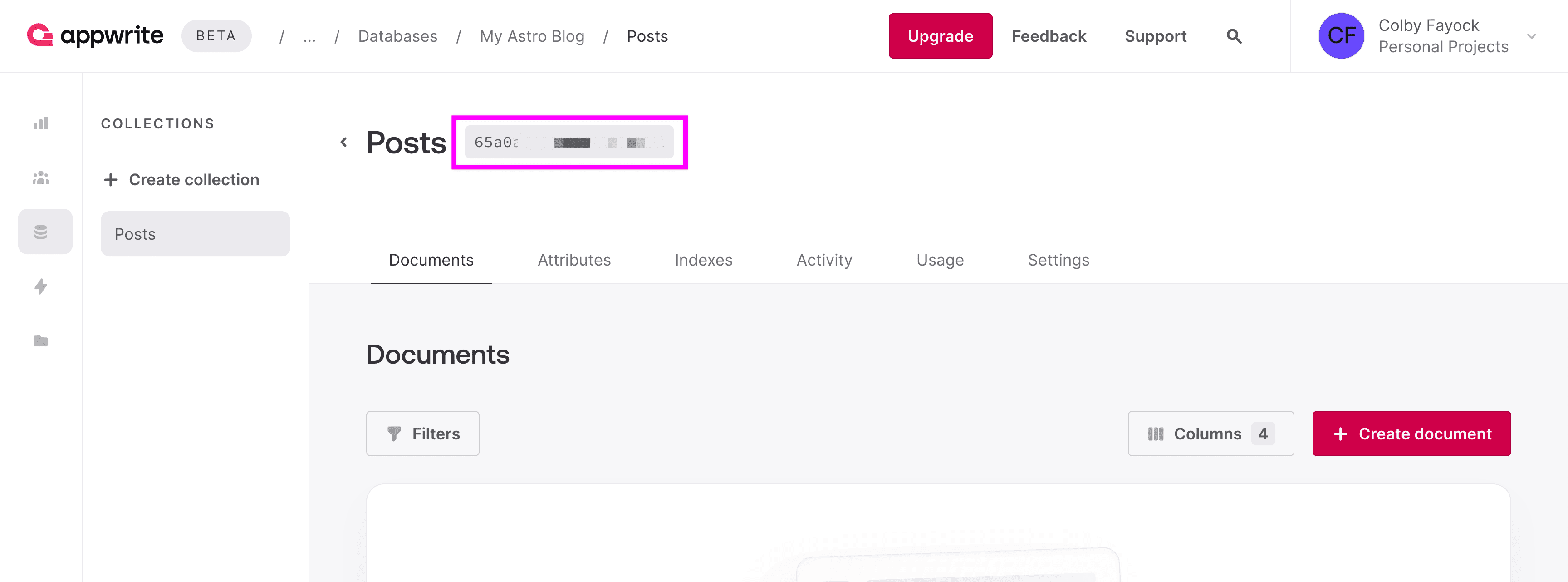 Copying your Collections ID