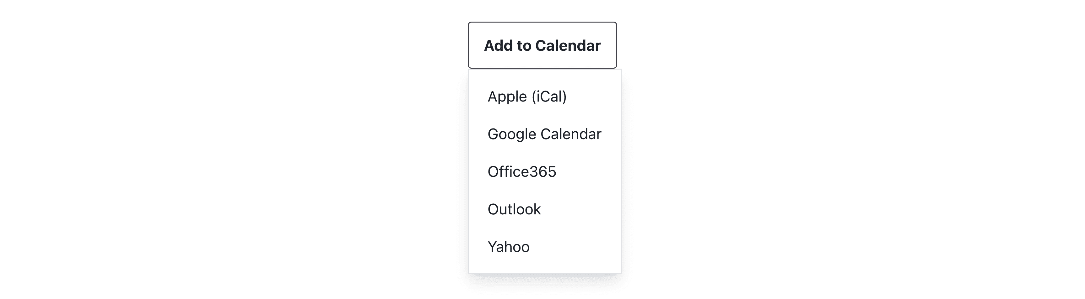 Add to Calendar button with styles and formatting