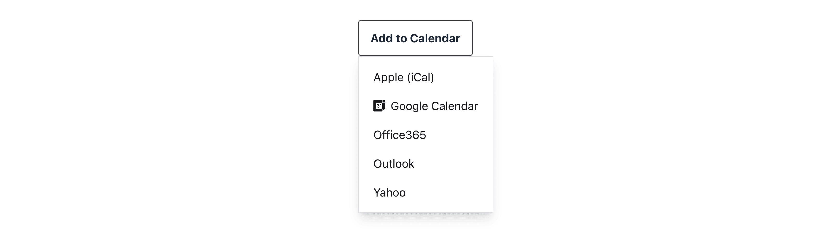 Google Calendar icon sitting nicely next to link