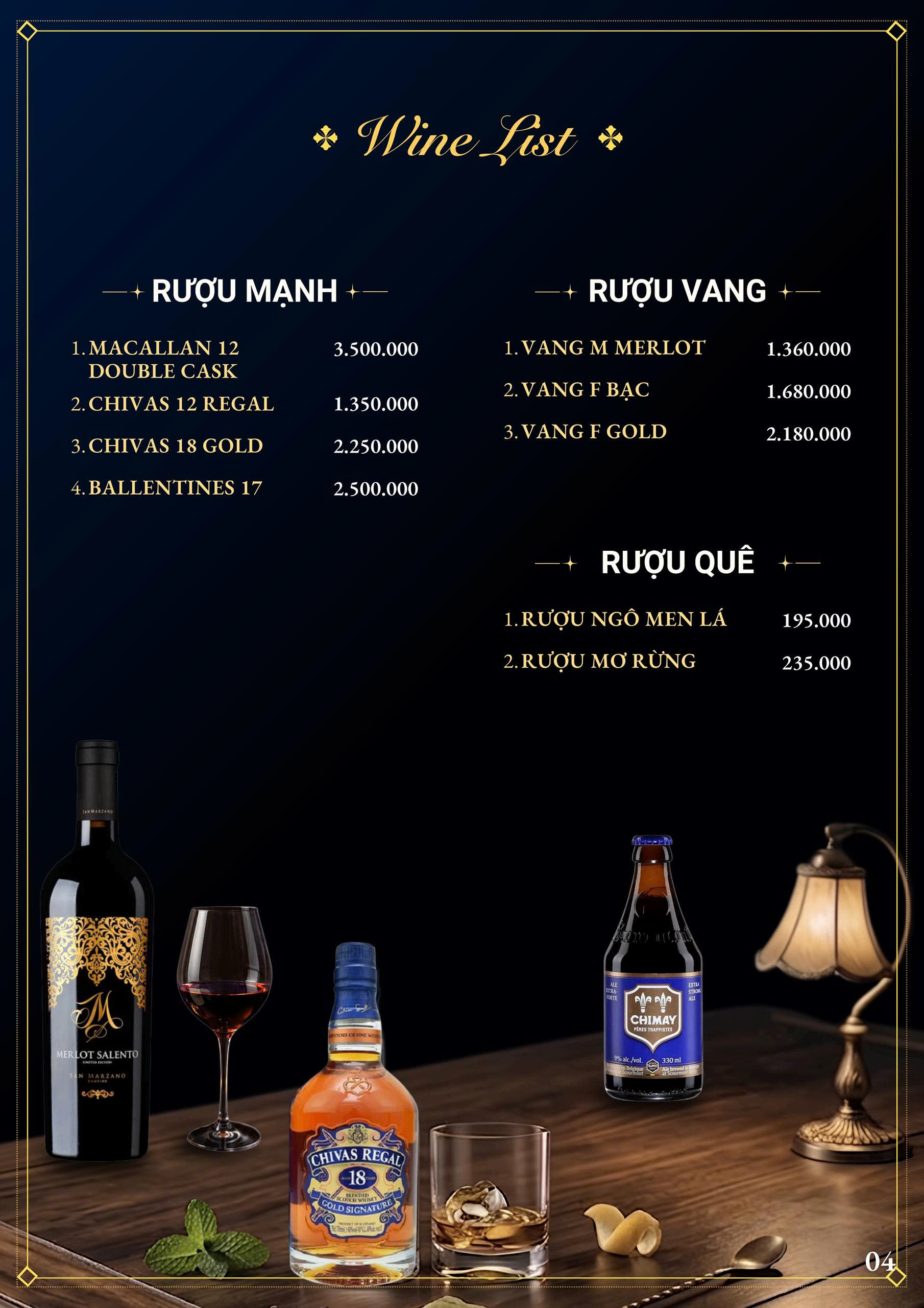 Trang menu
