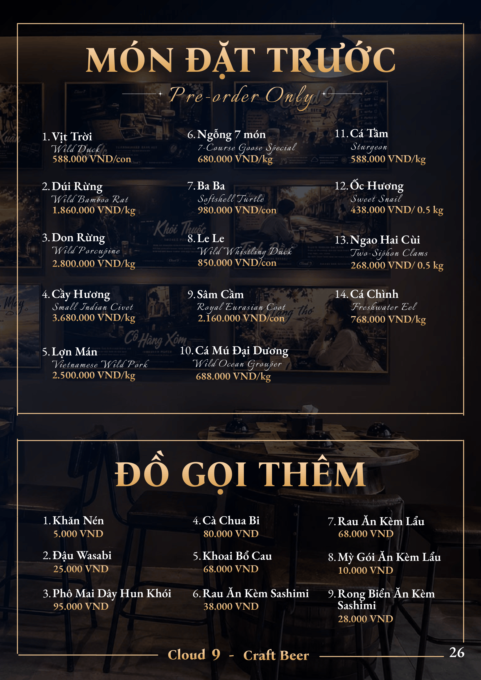 Trang menu