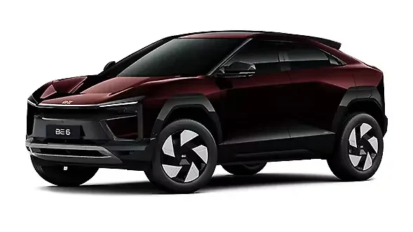 Mahindra BE 6 in Ruby Velvet