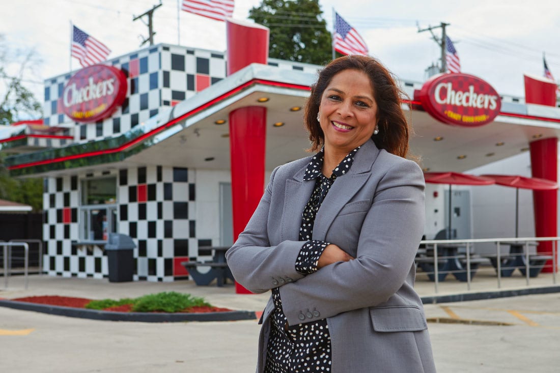 checker-farida-delawalla Checkers & Rally's franchise owner Farida Delawalla