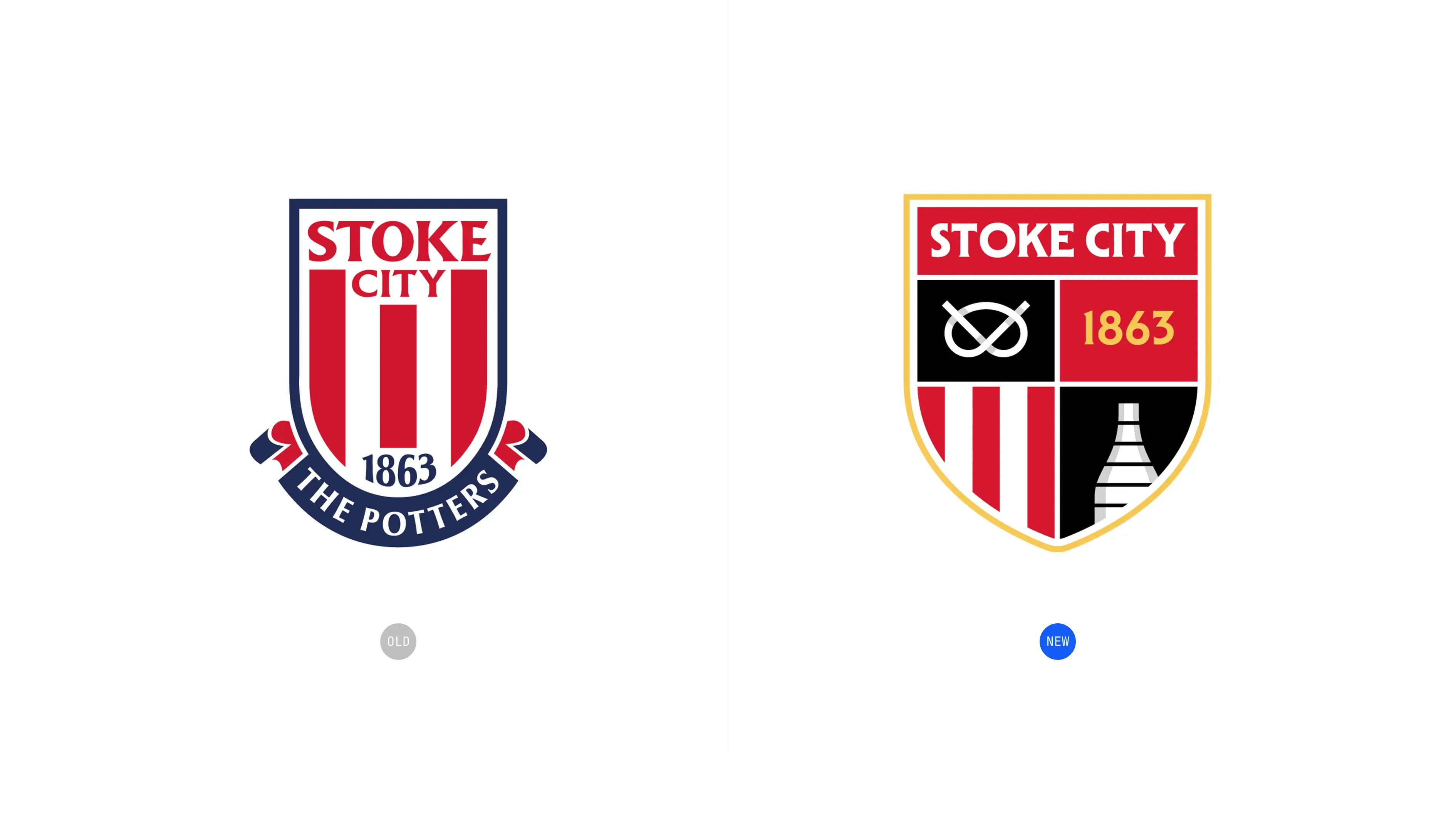Stoke City's current crest and the new crest
