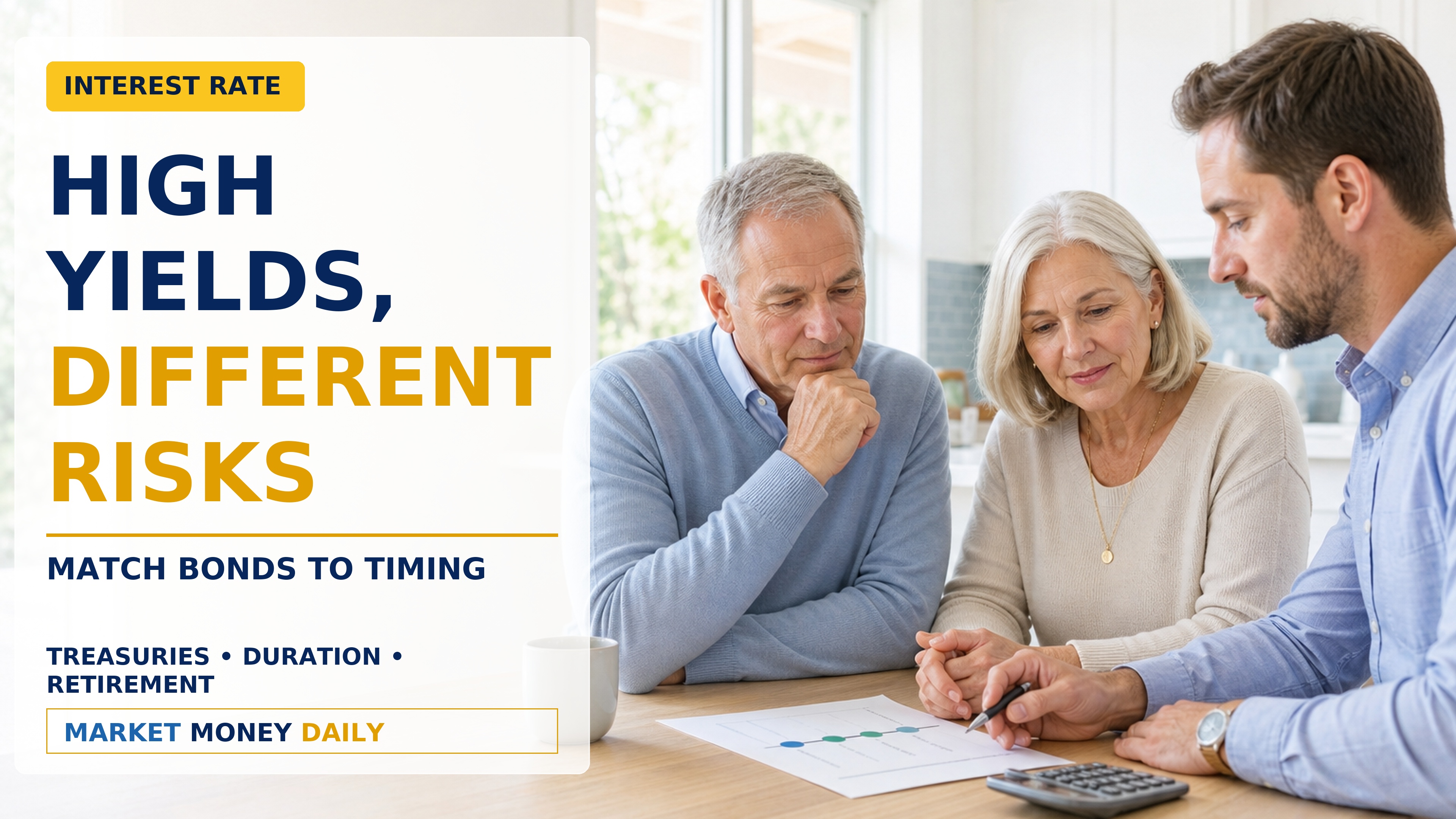 Long-term saver and retired couple compare Treasury maturities with their different portfolio withdrawal timelines.