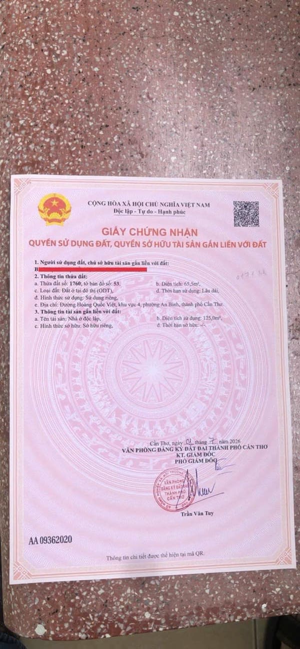 Bán nhà trục chính hẻm 136 Hoàng Quốc Việt, An Bình - 65m² - 3.55 Tỷ