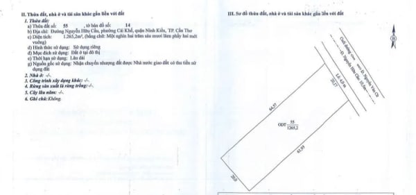 Bán nền góc 2 mặt tiền Nguyễn Hữu Cầu, Cồn Khương, Ninh Kiều - 2569.3m²