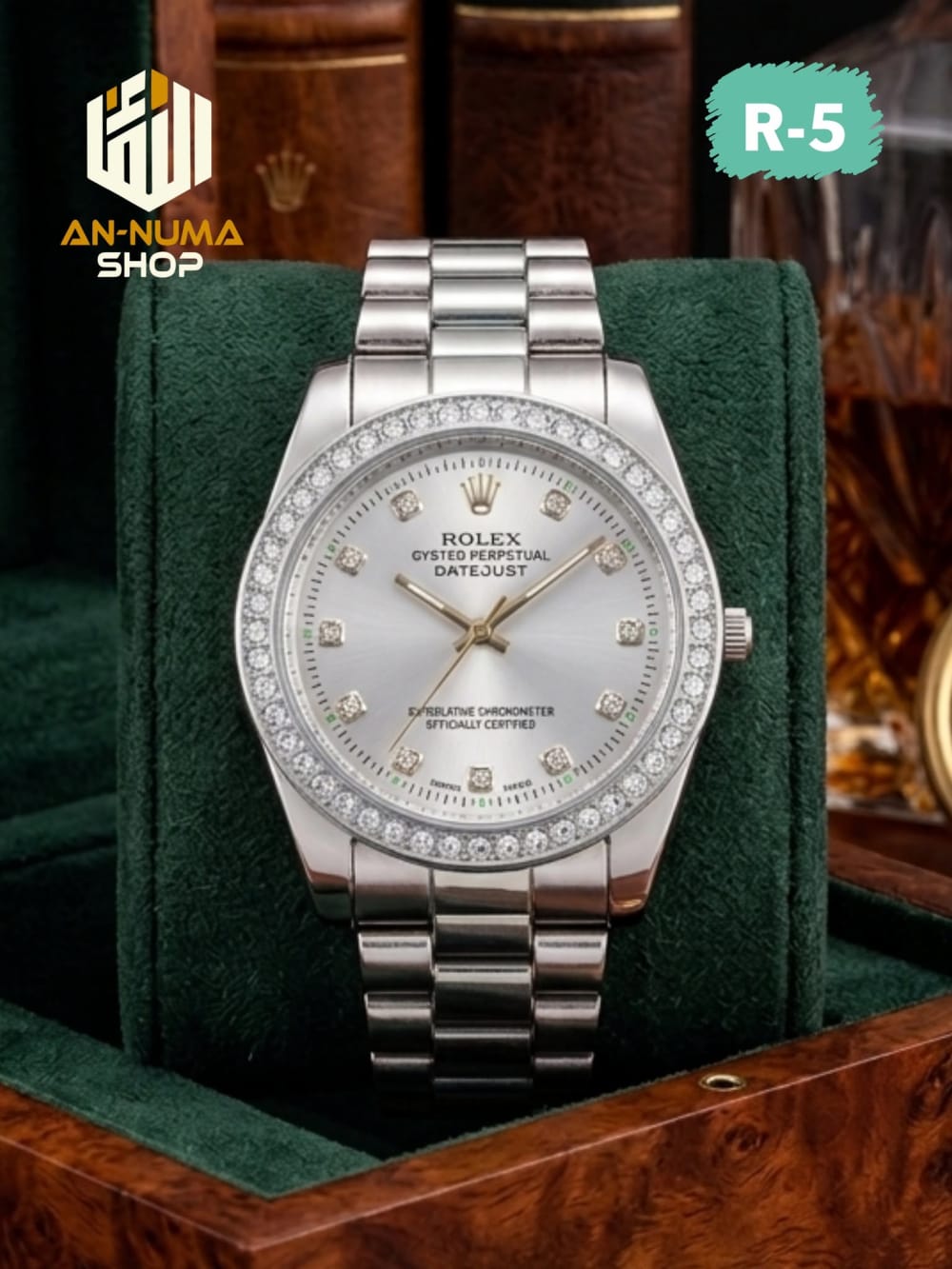 Luxury Two-Tone Silver Diamond Dial for Men