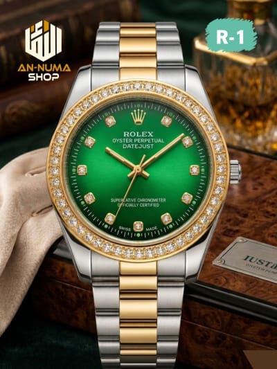 Luxury Rolx Two-Tone Gold & Silver – Black Diamond Dial for Men