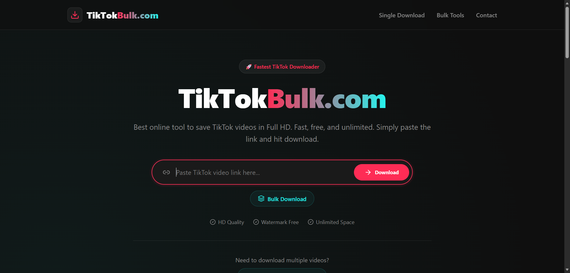 TikTokBulk.com - Professional TikTok Video Downloader