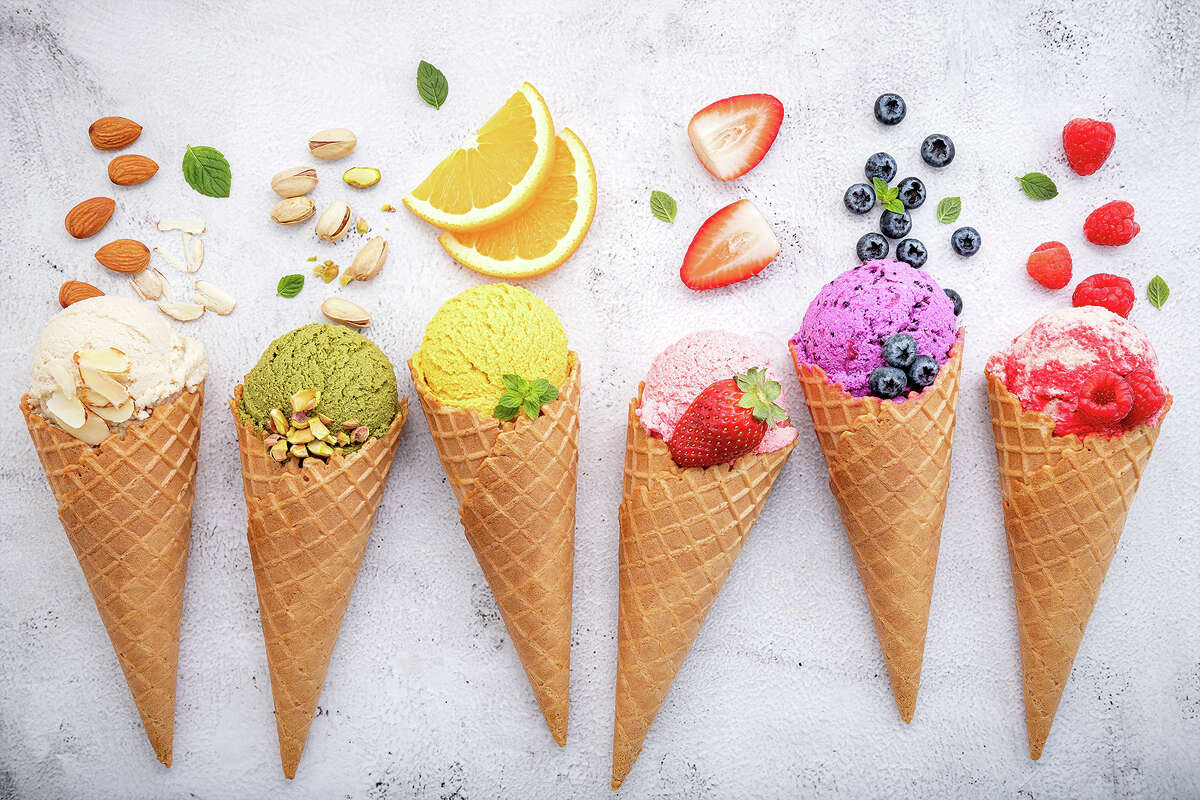 Illustrative colourful frozen desserts for the food colour range