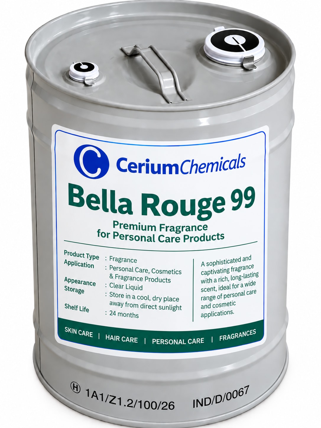 Bella Rouge 99 in Cerium Chemicals packaging
