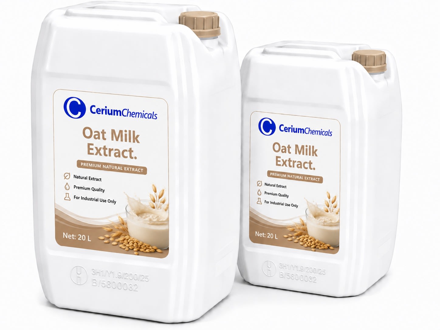 Oat Milk Extract in a one-litre Cerium Chemicals container