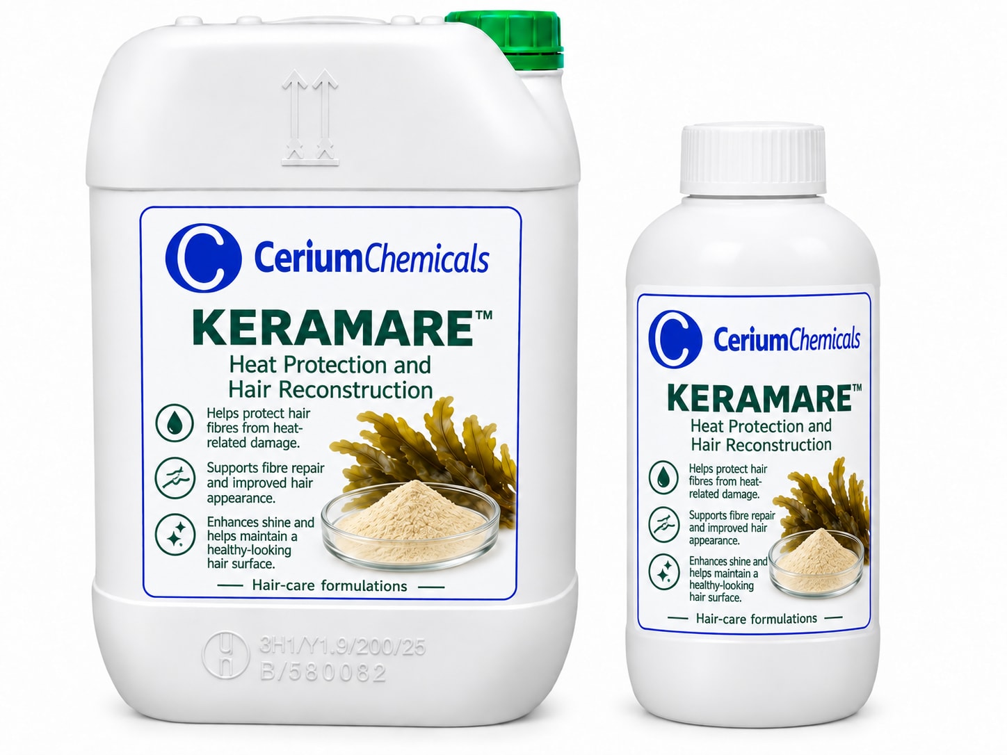 KERAMARE™ — Heat Protection and Hair Reconstruction product image with the supplied hair-care wording.
