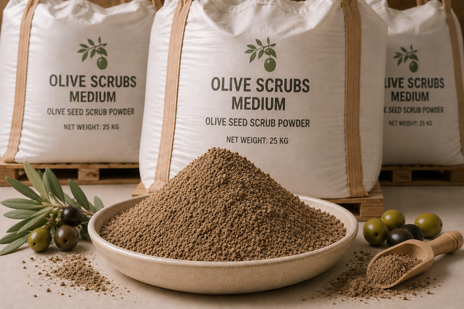 Olive Scrub Medium in Cerium Chemicals packaging