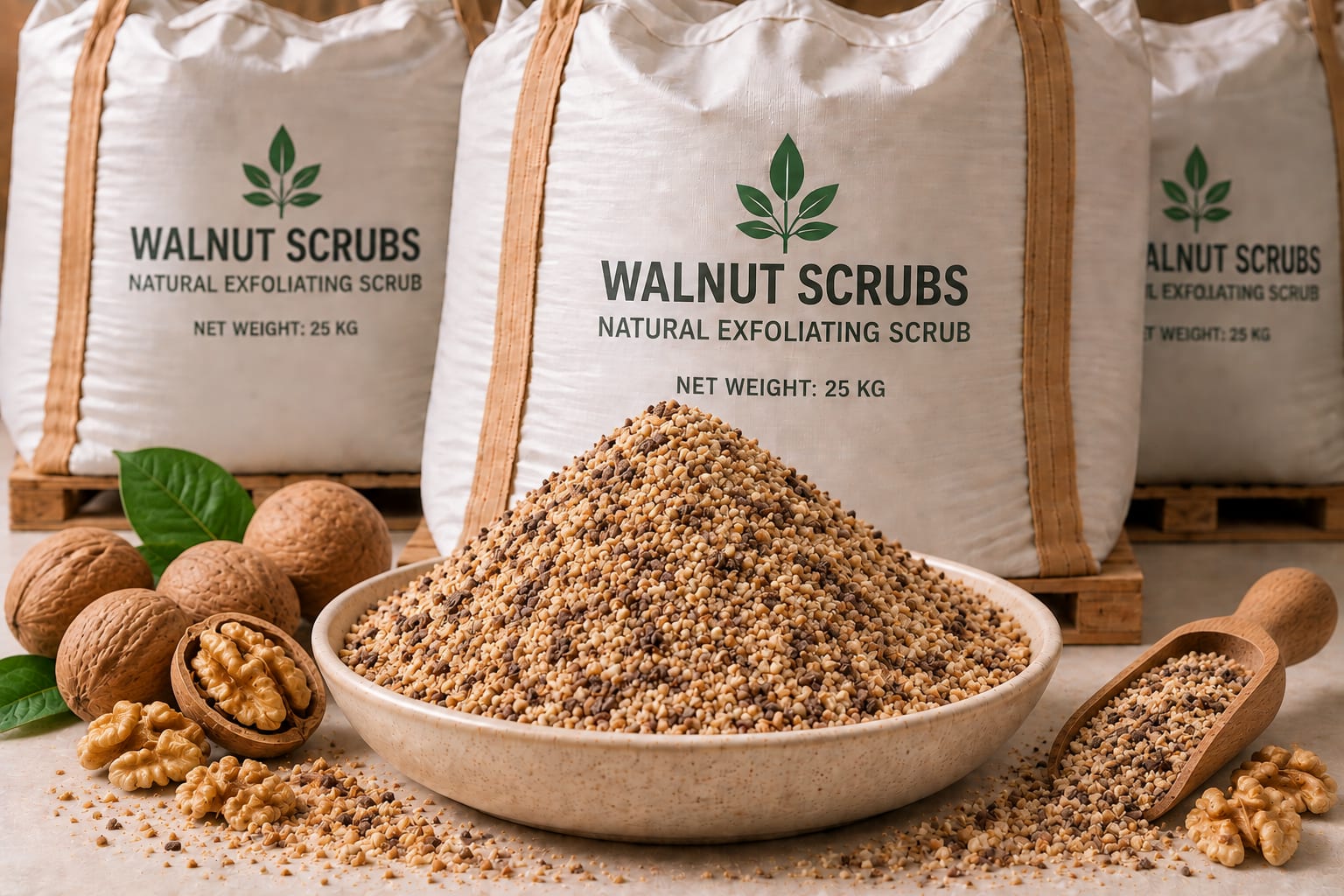 Walnut Scrubs in Cerium Chemicals packaging
