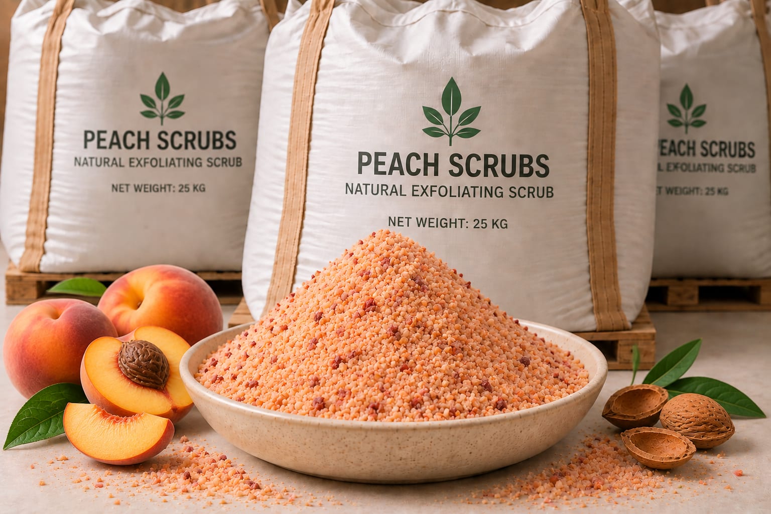 Peach Scrubs in Cerium Chemicals packaging