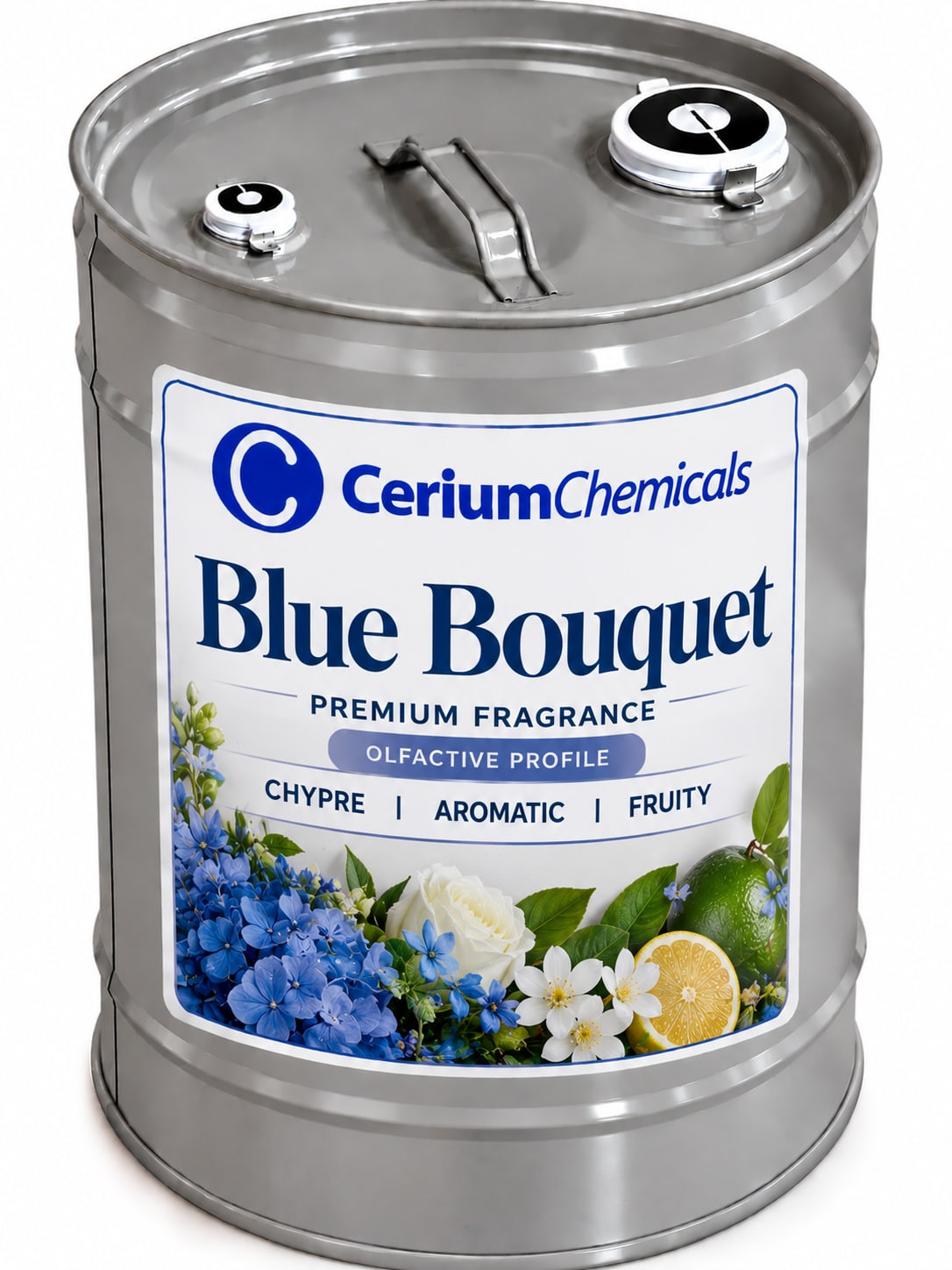 Blue Bouquet 05 in Cerium Chemicals packaging