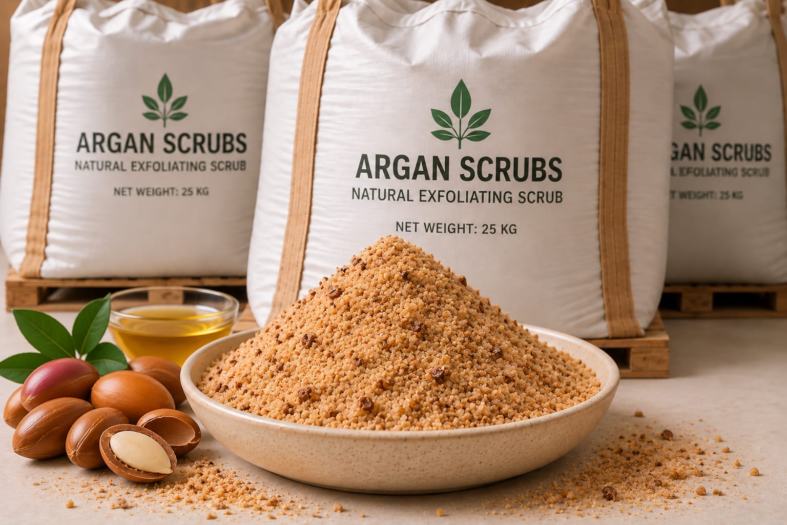 Argan Scrubs in Cerium Chemicals packaging