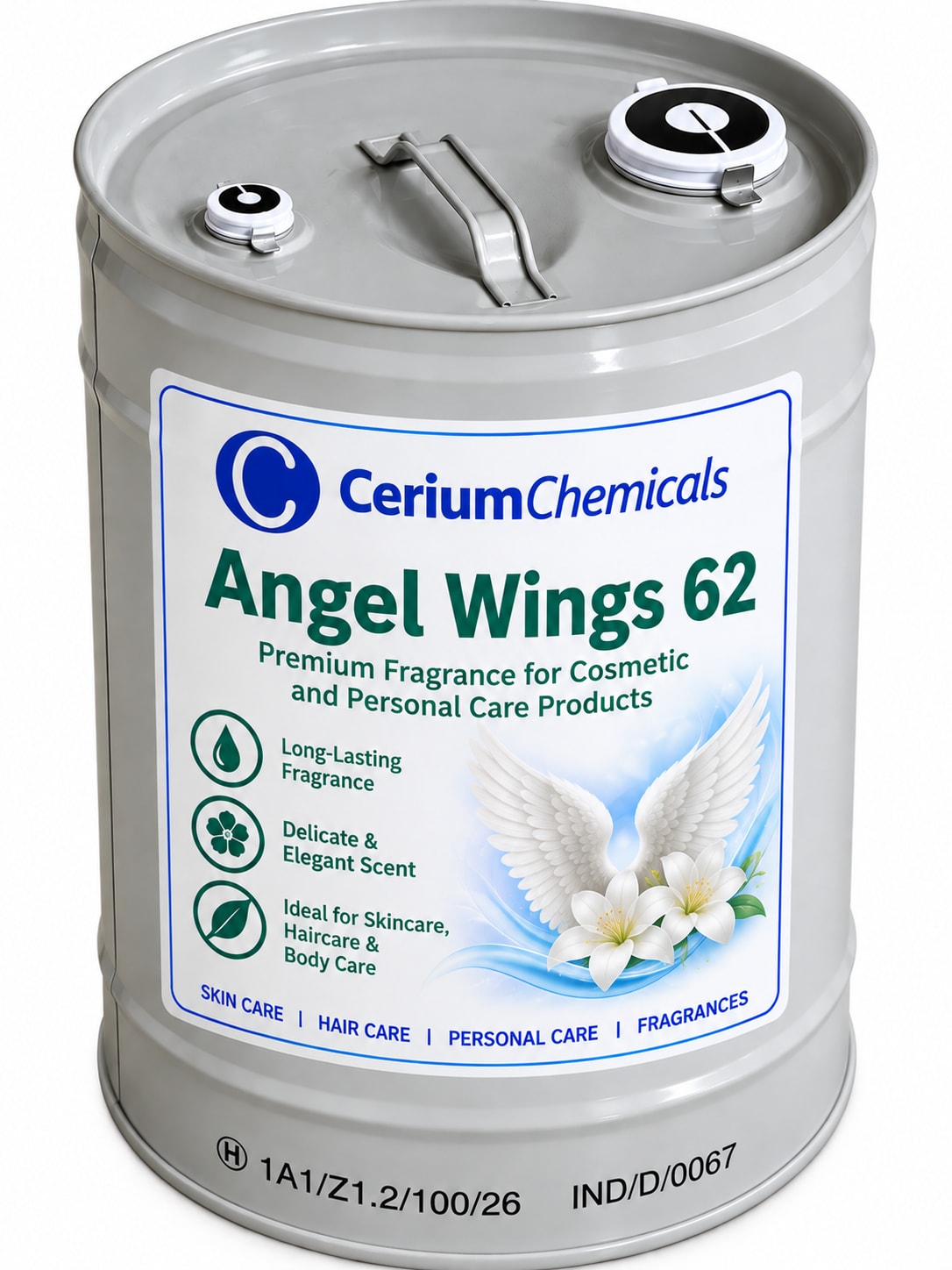 Angel Wings 62 in Cerium Chemicals packaging