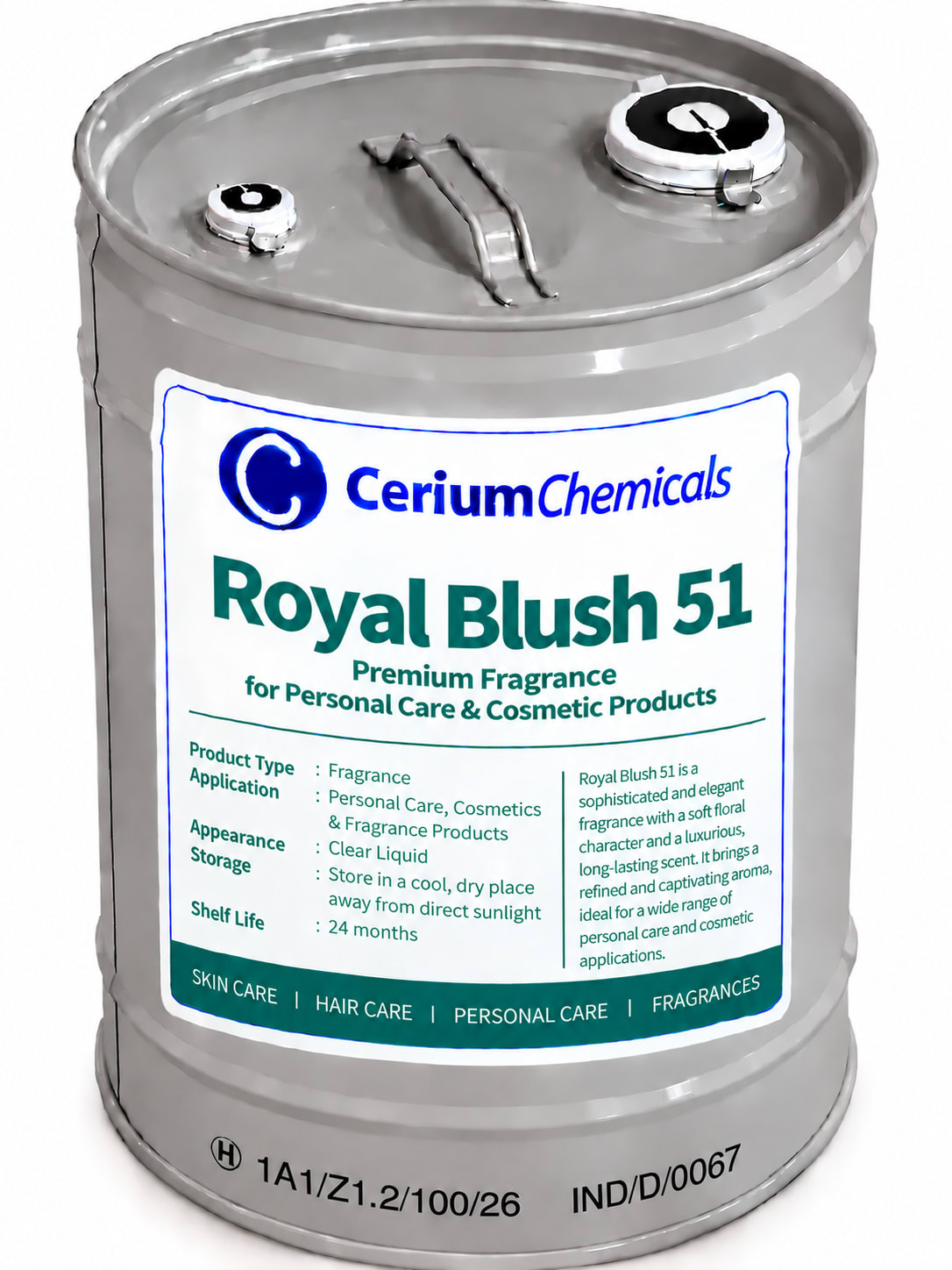 Royal Blush 51 in Cerium Chemicals packaging