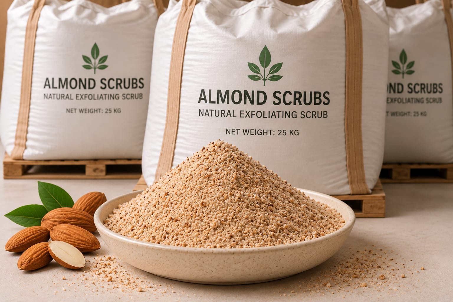 Almond Scrubs in Cerium Chemicals packaging