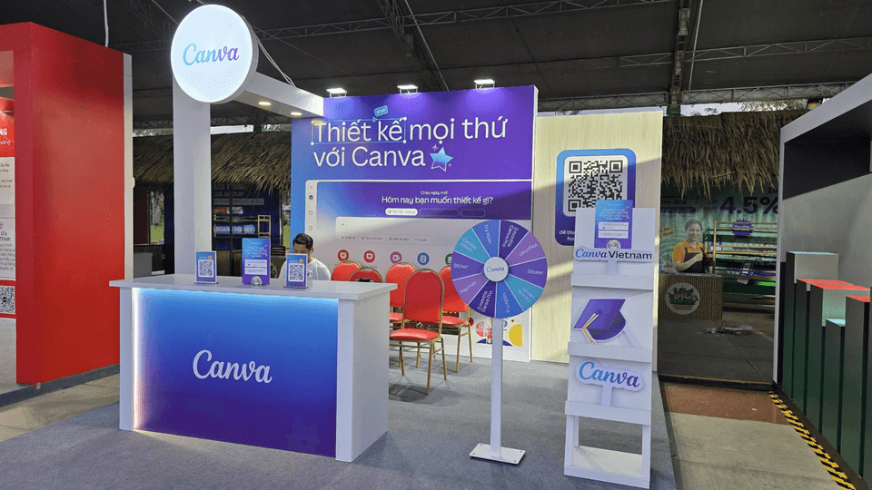 Booth triển lãm tại Lễ hội Trái cây Đồng Tháp của Canva