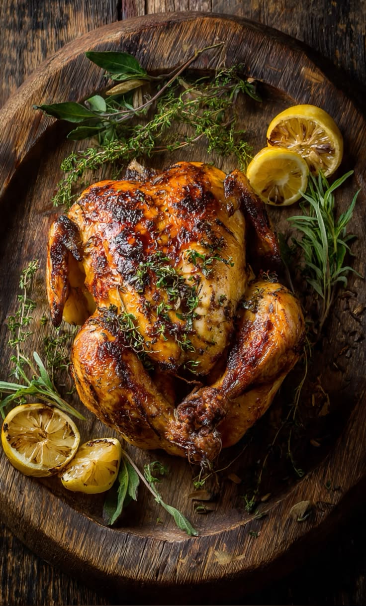 Duck roasted in a wood oven