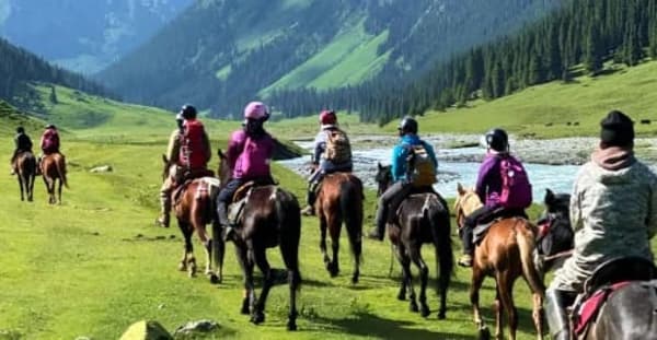 Horse Riding in the Almaty Foothills: Orchards & Mountain Views